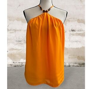 THE NECK HALTER TOP WITH NECKLACES DETAILS